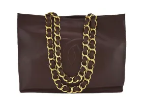 Chanel Chocolate Brown Vintage Grand Chunky Chain GST Shopper Tote Bag
