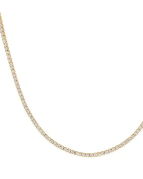 Classic Thin Tennis Necklace Gold 18" | Gold