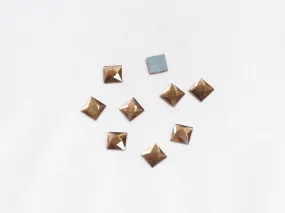 Copper Flat Square Glass Stones -10x10 mm