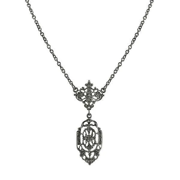DOWNTON ABBEY BLACK DROP NECKLACE