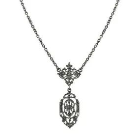DOWNTON ABBEY BLACK DROP NECKLACE