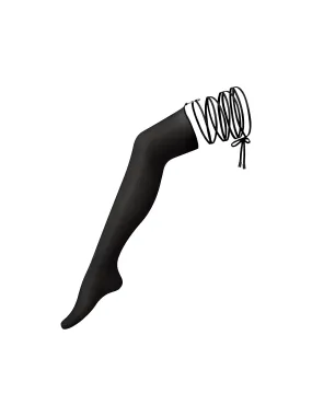 Dune Black Mesh Stockings