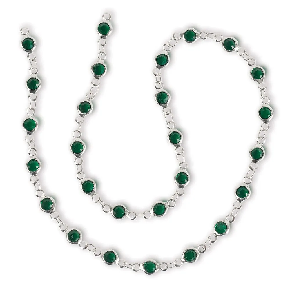 Estrellaª Linked Crystals Chain - Small, Emerald/Silver