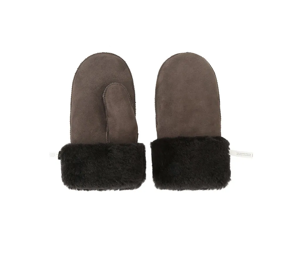 Fluffy Sheepskin Wool Mittens
