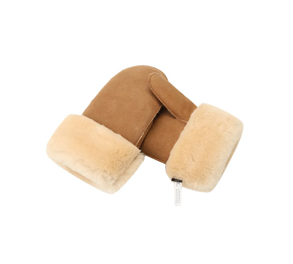 Fluffy Sheepskin Wool Mittens