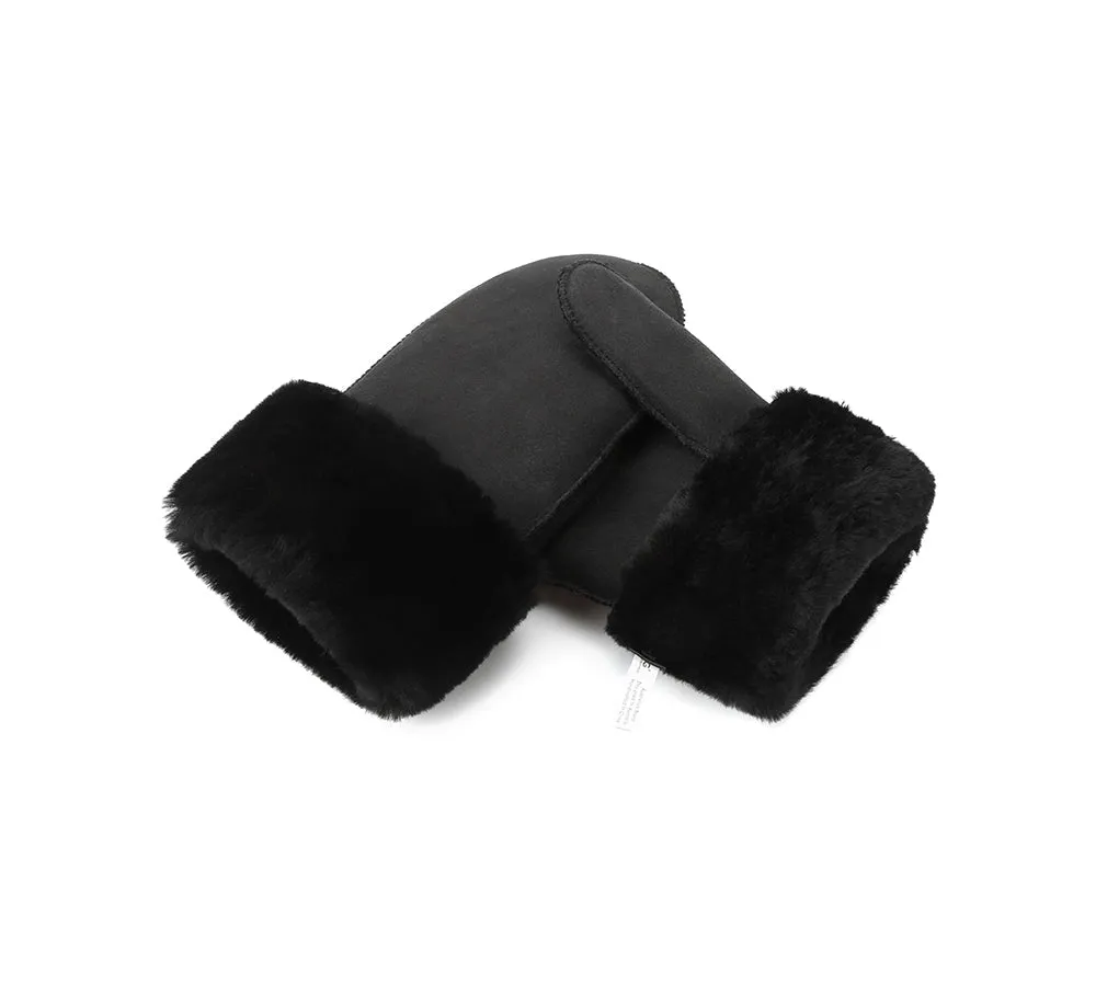 Fluffy Sheepskin Wool Mittens