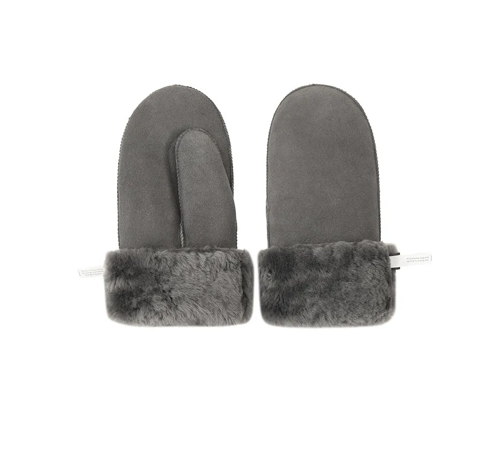 Fluffy Sheepskin Wool Mittens
