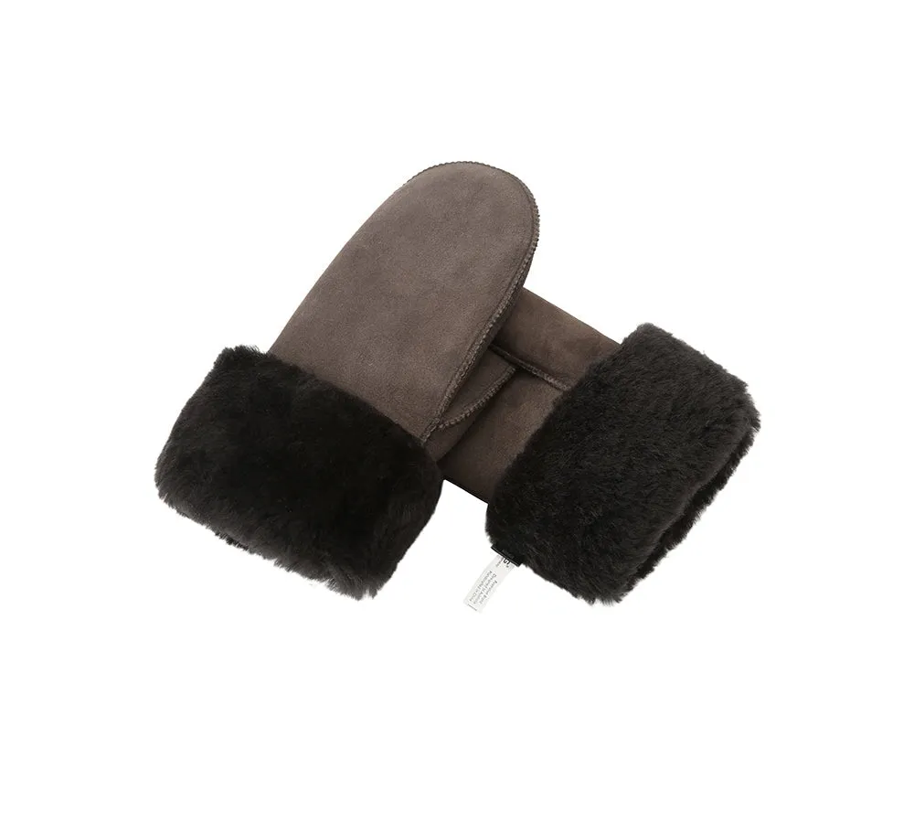 Fluffy Sheepskin Wool Mittens
