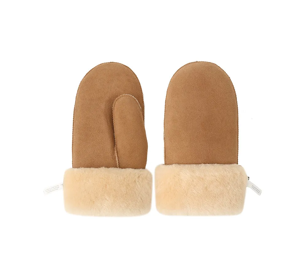 Fluffy Sheepskin Wool Mittens