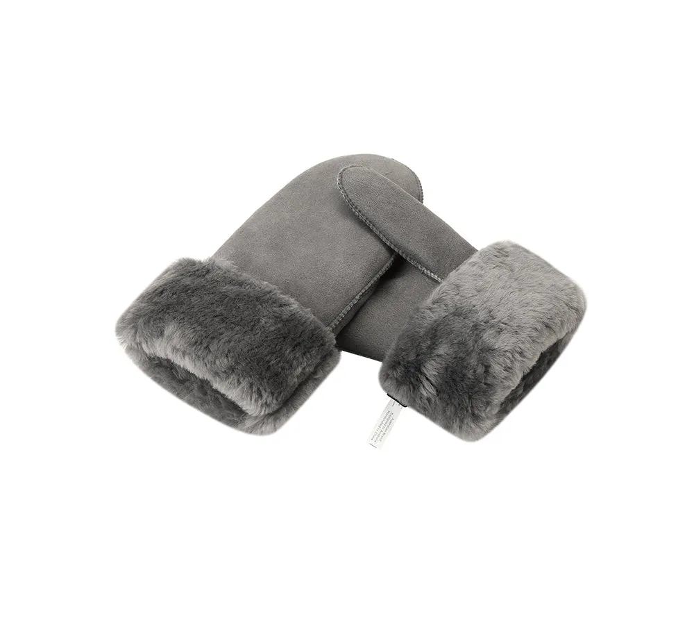 Fluffy Sheepskin Wool Mittens