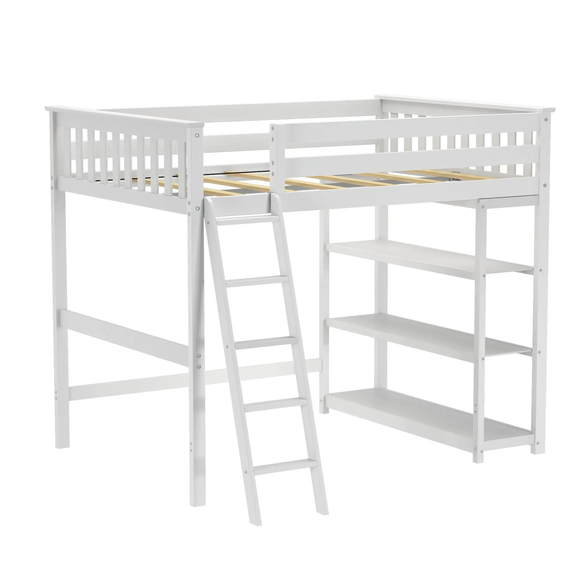 Full Loft Bed With Bookcase