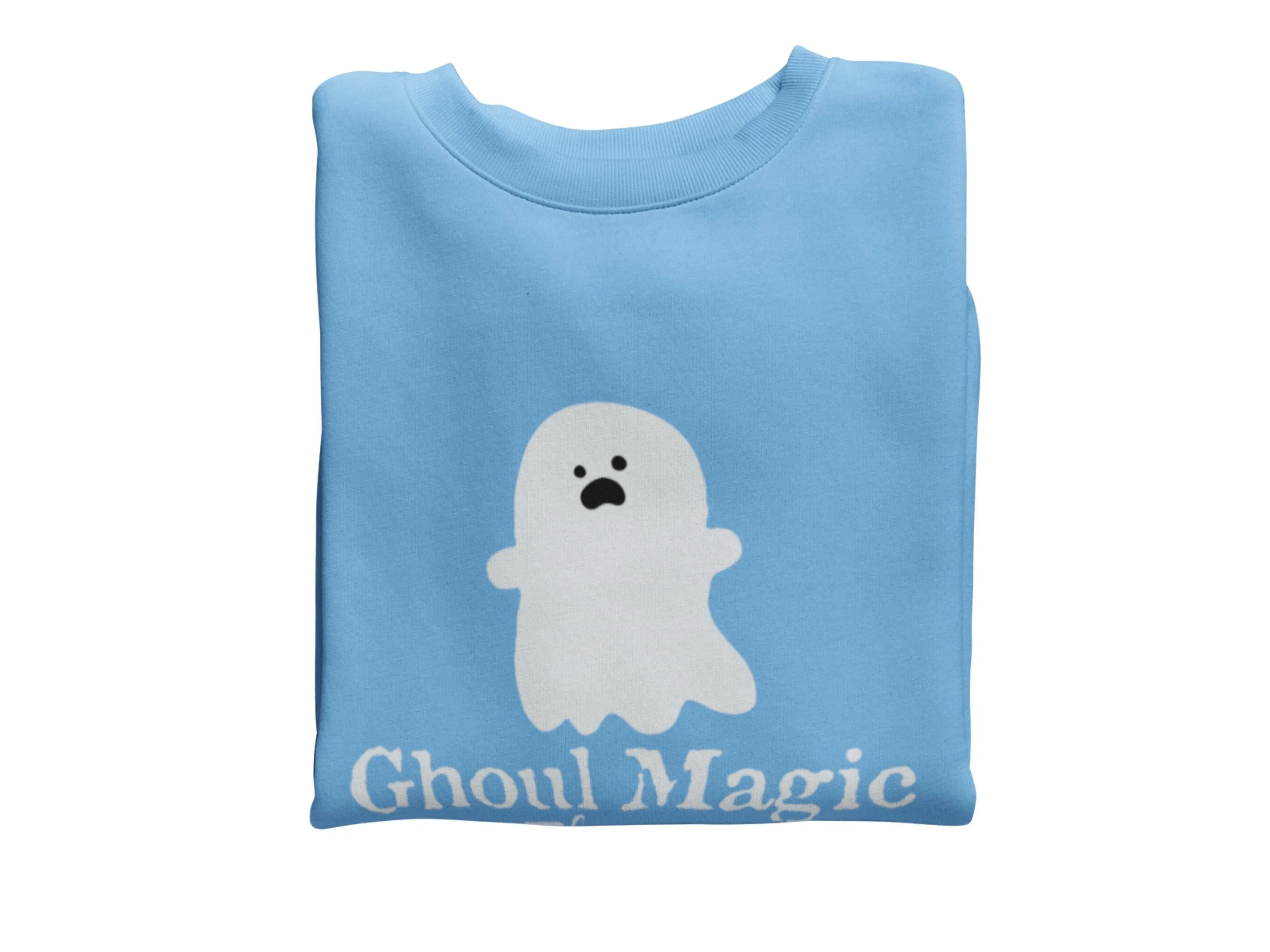 Ghoul Magic Text Custom Name Halloween Sweatshirt for Toddler Girls