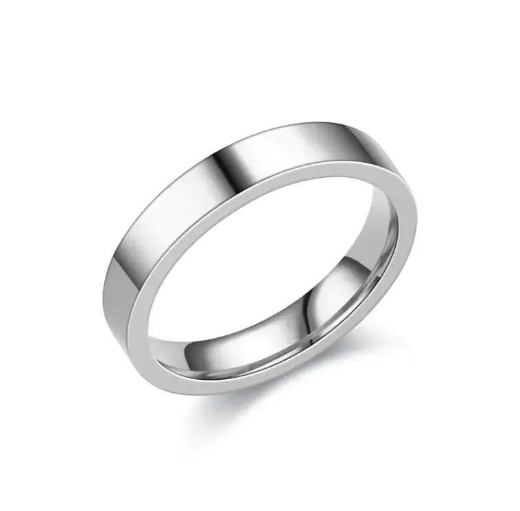 Glossy Stainless Steel Couple Ring Fashion
