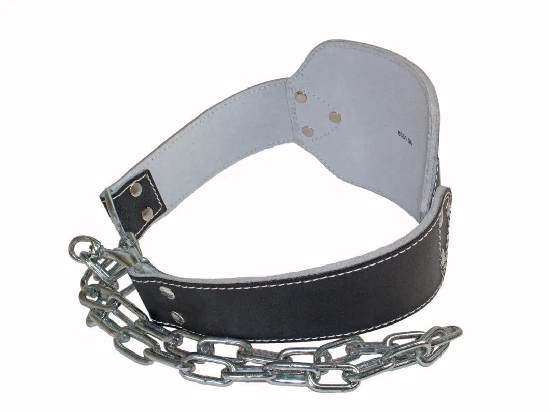 Grizzly Fitness Leather Pro Dip Weight Training Belt (36" Chain)