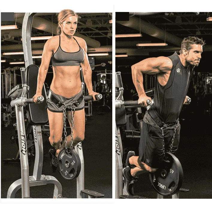 Grizzly Fitness Leather Pro Dip Weight Training Belt (36" Chain)