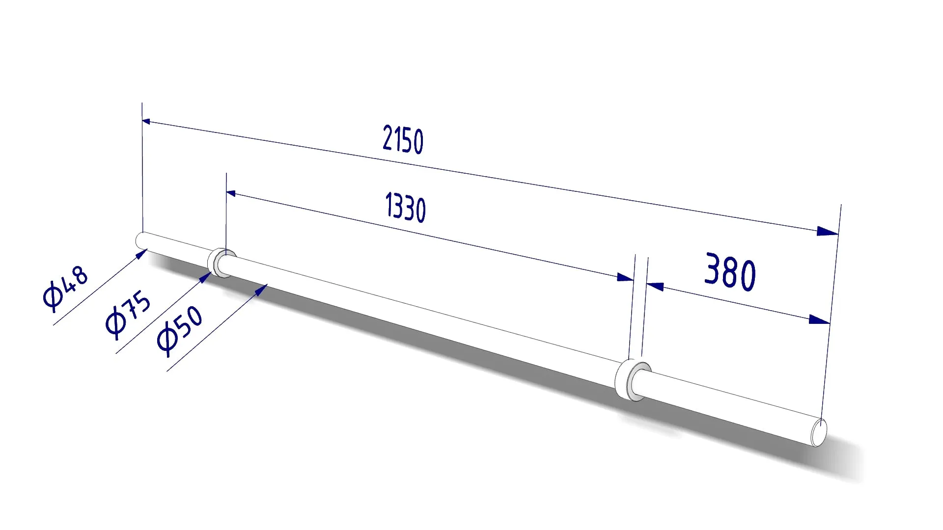 GROM Barbell Axle Bar - 16kg