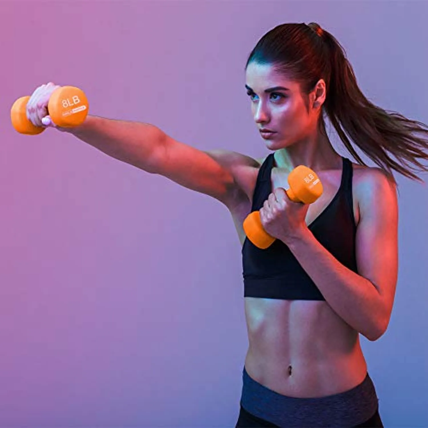 HolaHatha Neoprene Dumbbell Free Hand Weight Set with Storage Rack, Ideal for Home Gym Exercises to Gain Tone and Definition