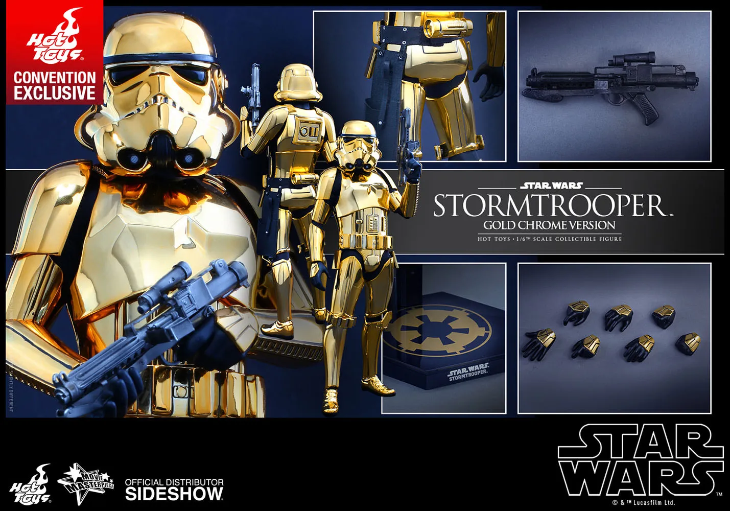 HOT TOYS - Star Wars - Stormtrooper Gold Chrome Ver 1:6 Action Doll MMS364