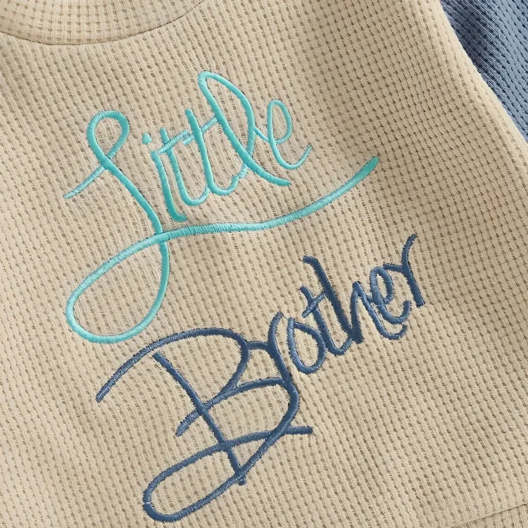 Little Brother Waffle Long Sleeve Set