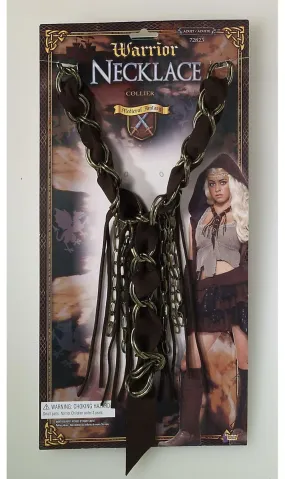 Medieval Fantasy Warrior Faux Leather/Chain Adult Costume Necklace