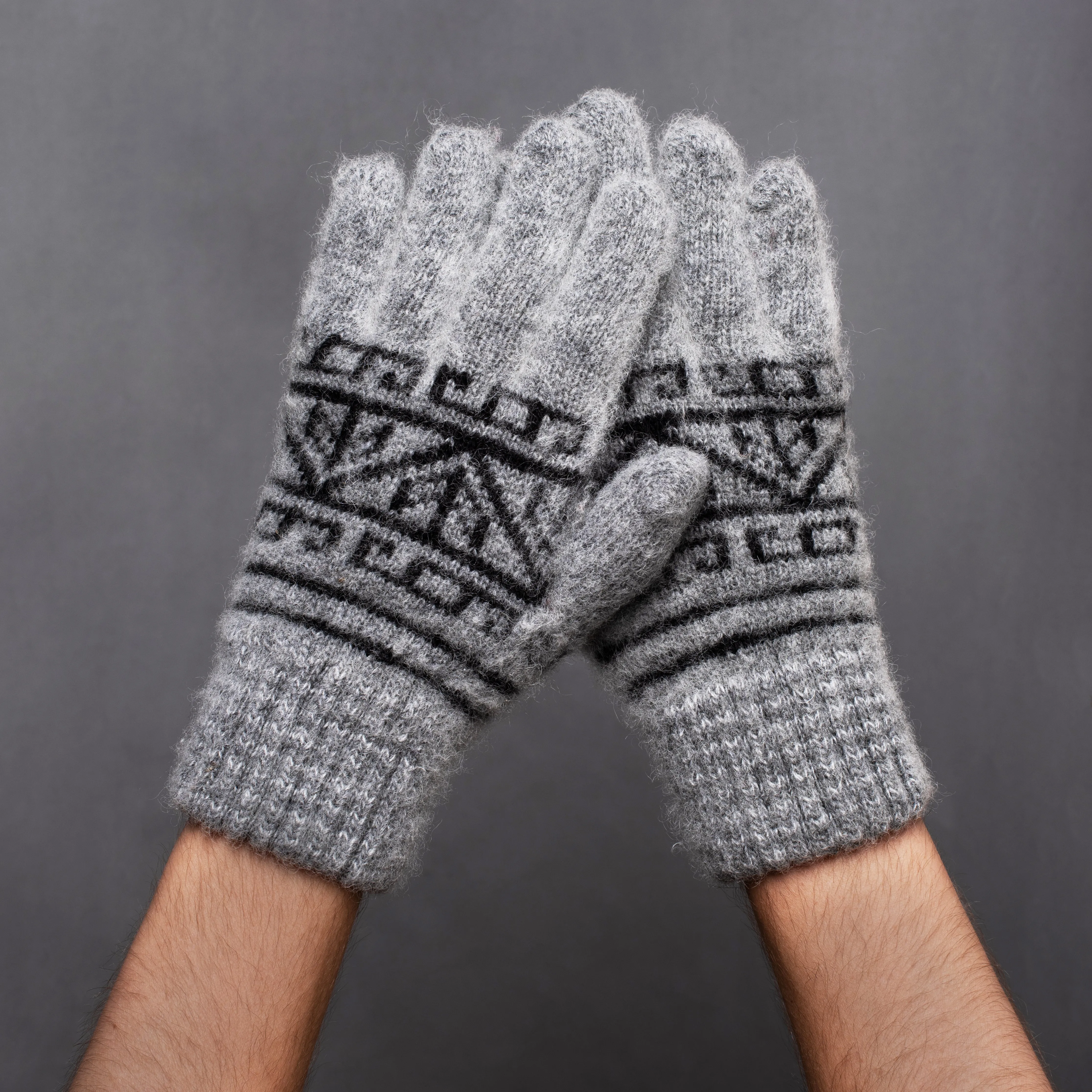 Men's Fair Isle Fog Merino Wool Gloves