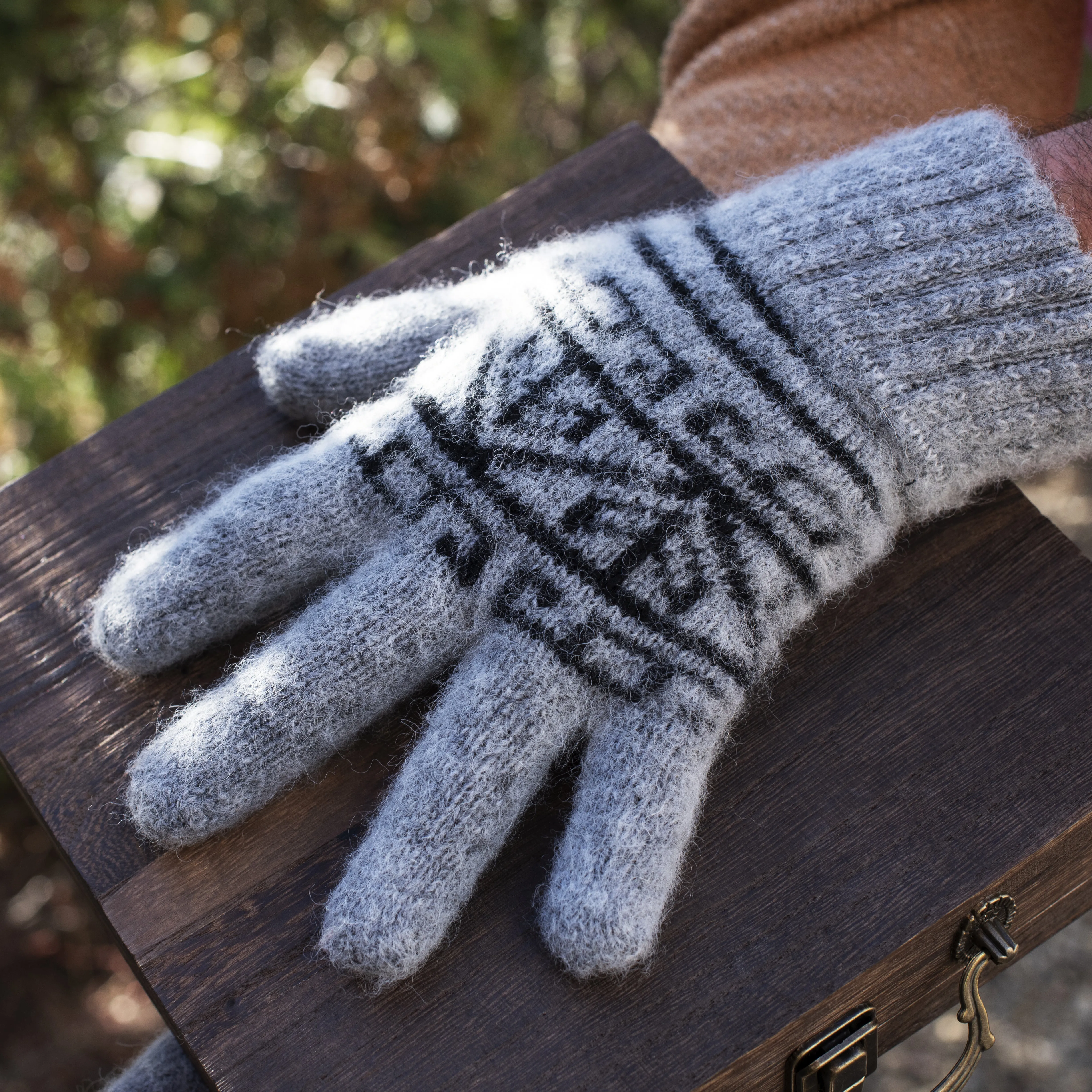 Men's Fair Isle Fog Merino Wool Gloves