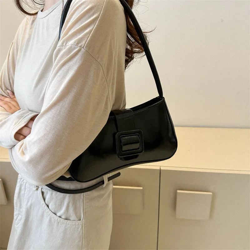 Metallic Glossy Buckle Shoulder Bags