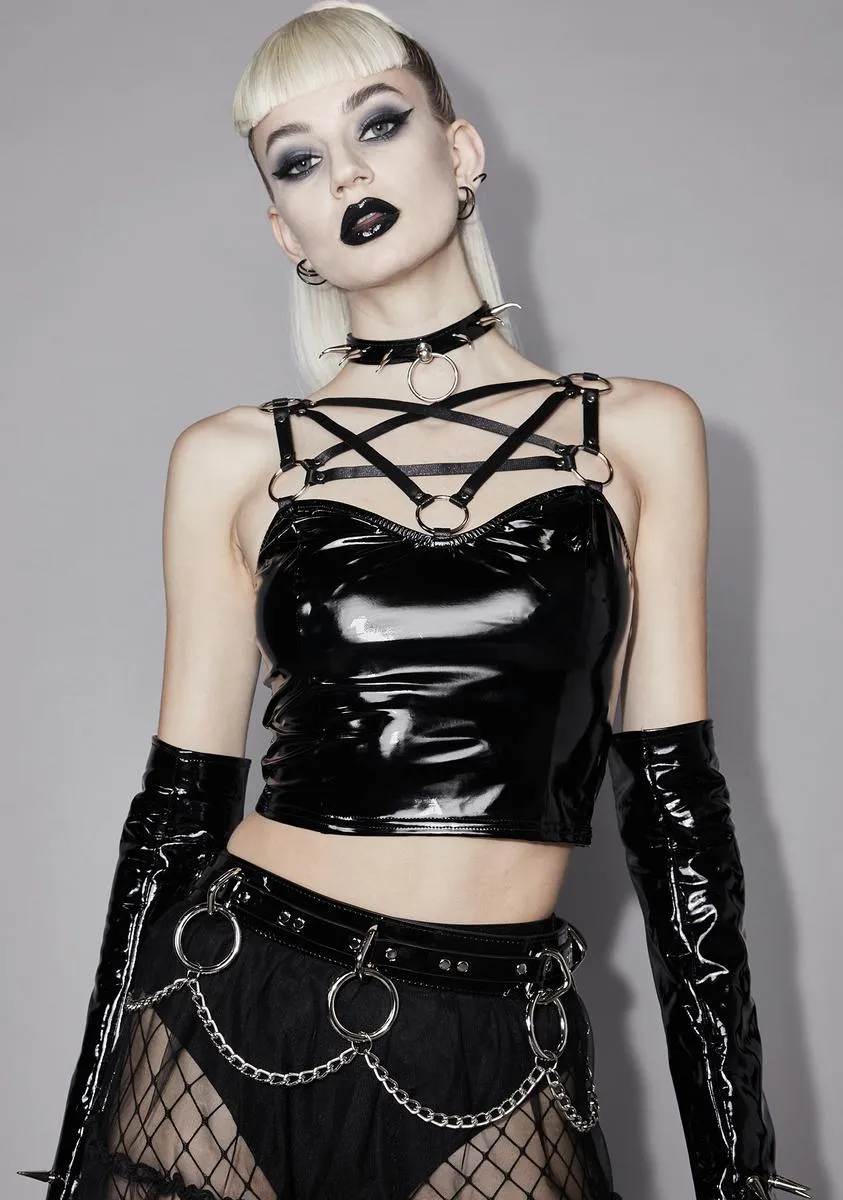 O Ring Chain Vegan Leather Belt