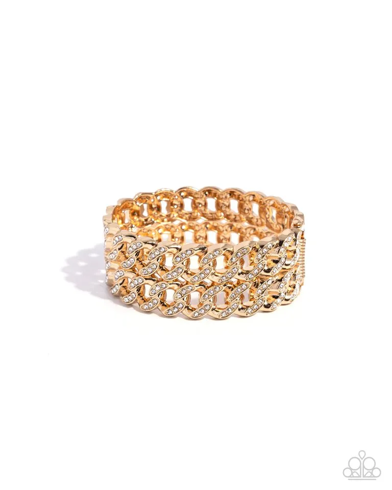 Paparazzi Bracelet ~ Braided Bandit - Gold