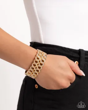 Paparazzi Bracelet ~ Braided Bandit - Gold