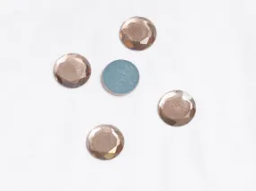Peach Golden Flat Circular Glass Stones -22 mm