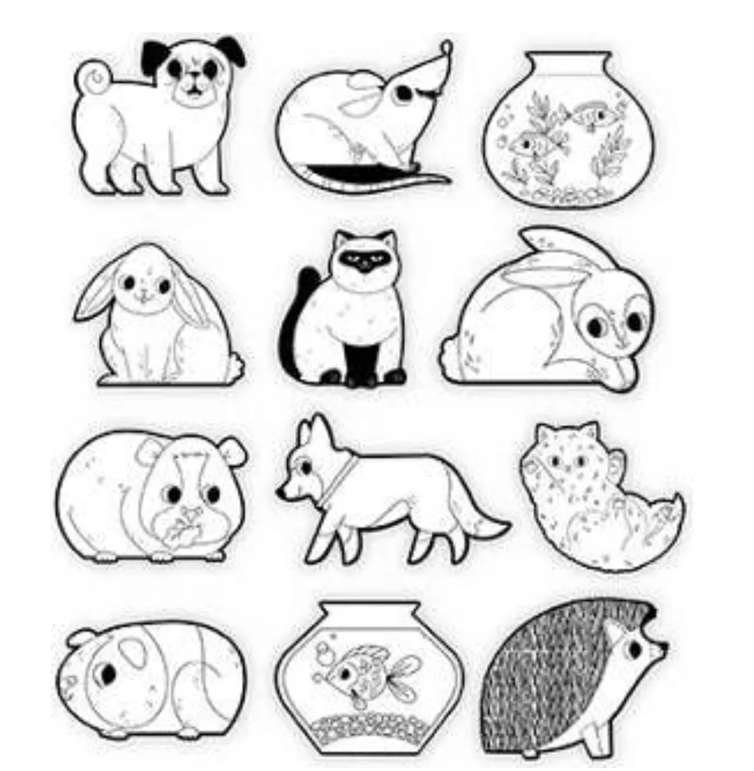 Playful Pets Coloring Stickers