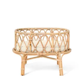 Poppie Rattan Doll's Crib - White