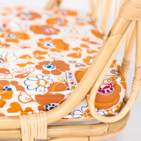 Poppie Rattan Doll's Day Bed - Flower