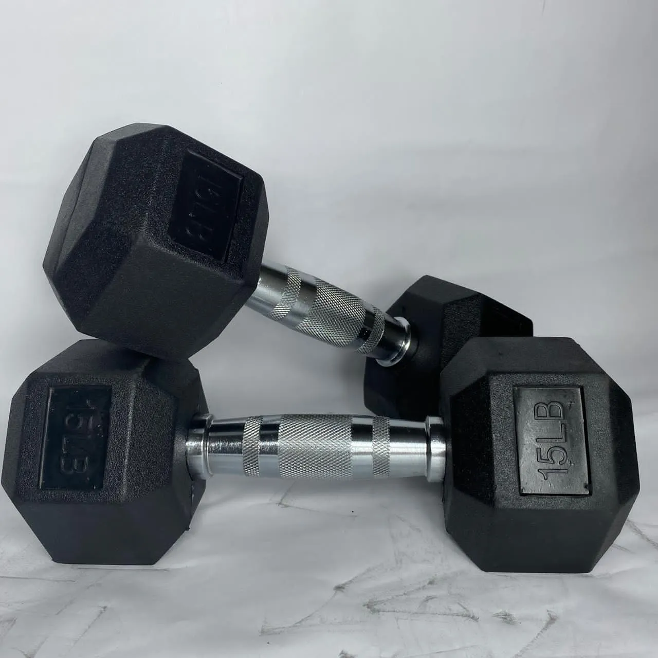 RUBBER HEX DUMBBELLS SET FROM 5 TO 50 LBS