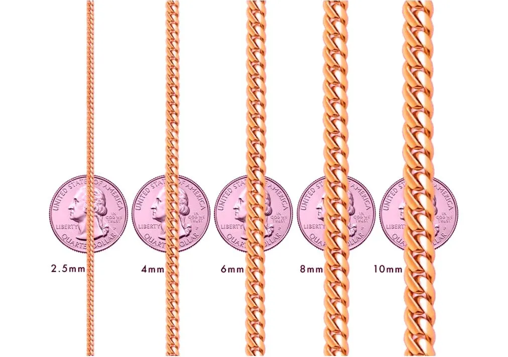 Solid Italian 10K Rose Gold Miami Cuban Chain 8.3MM 18-28 Inches