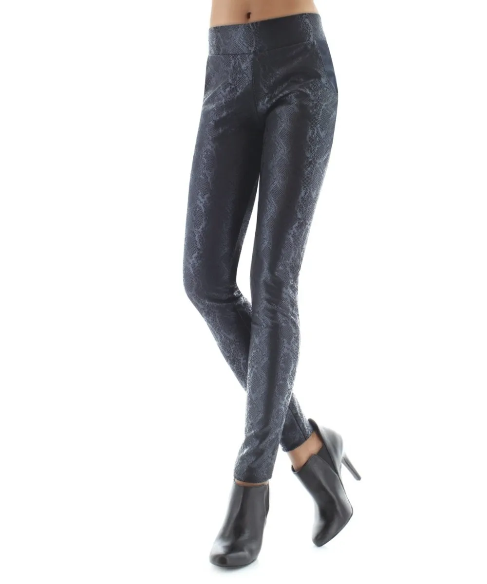 Sophisticated Metallic Snakeskin Leggings