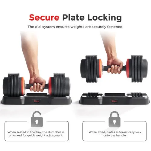 Sunny Health & Fitness Elite Adjustable Dumbbell 55-Pound (Weight 15,25,35,45,55)
