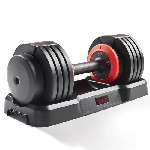 Sunny Health & Fitness Elite Adjustable Dumbbell 55-Pound (Weight 15,25,35,45,55)