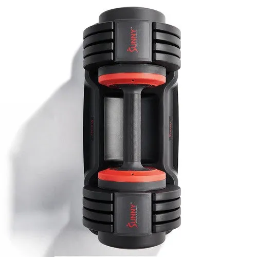 Sunny Health & Fitness Elite Adjustable Dumbbell 55-Pound (Weight 15,25,35,45,55)