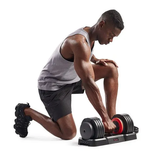 Sunny Health & Fitness Elite Adjustable Dumbbell 55-Pound (Weight 15,25,35,45,55)