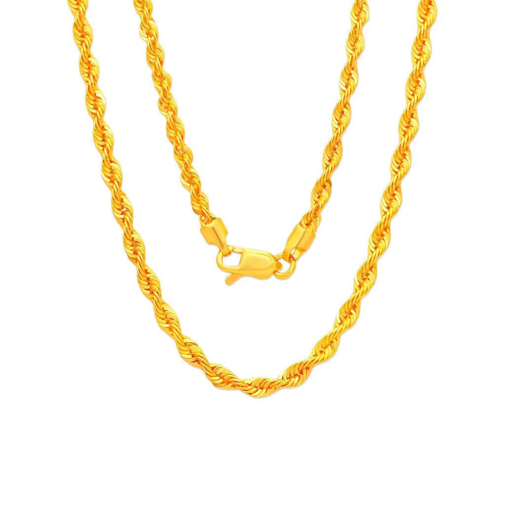 TAKA Jewellery 916 Gold Solid Rope Chain