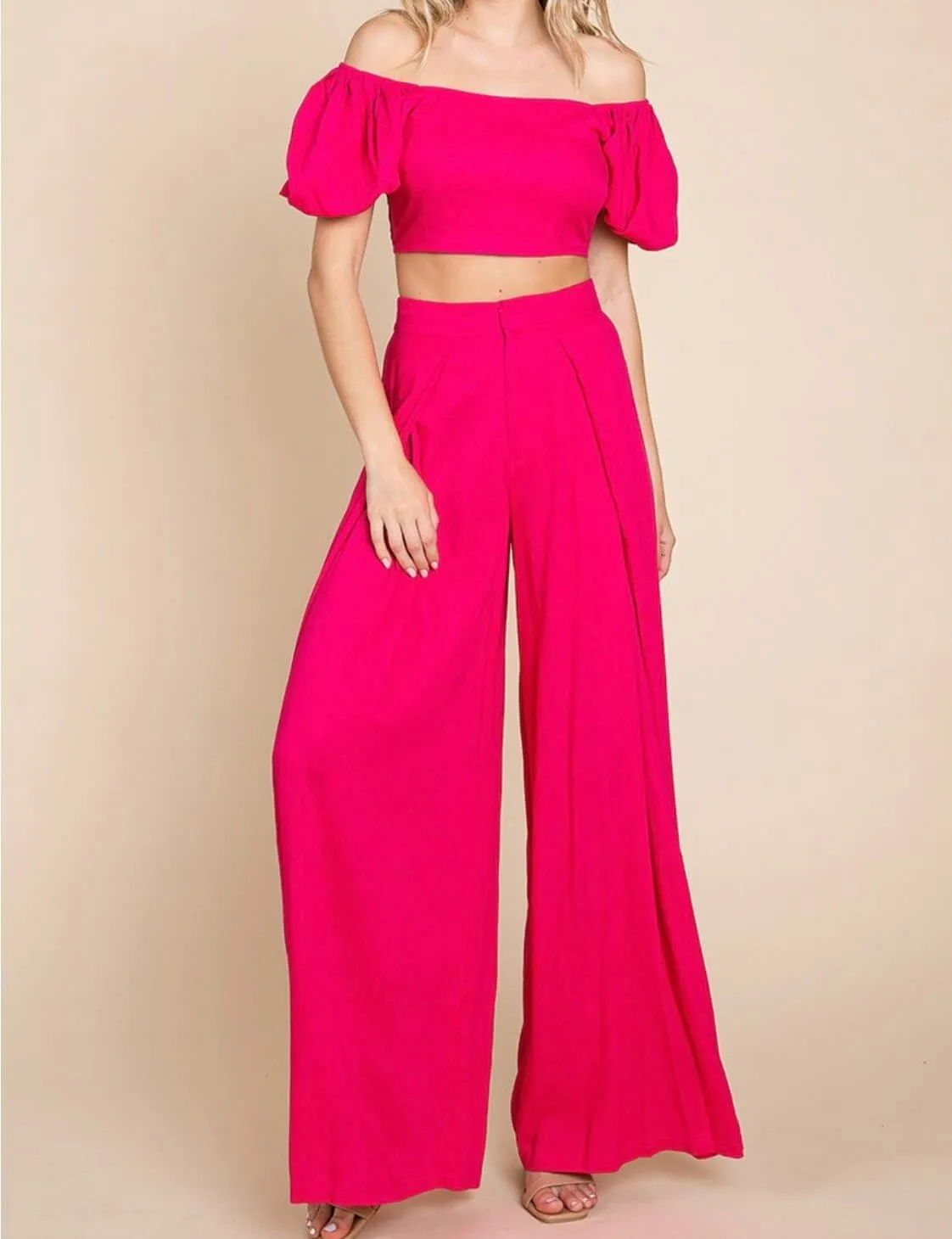 The Katlyn Set: Pink Two Piece Pant Set