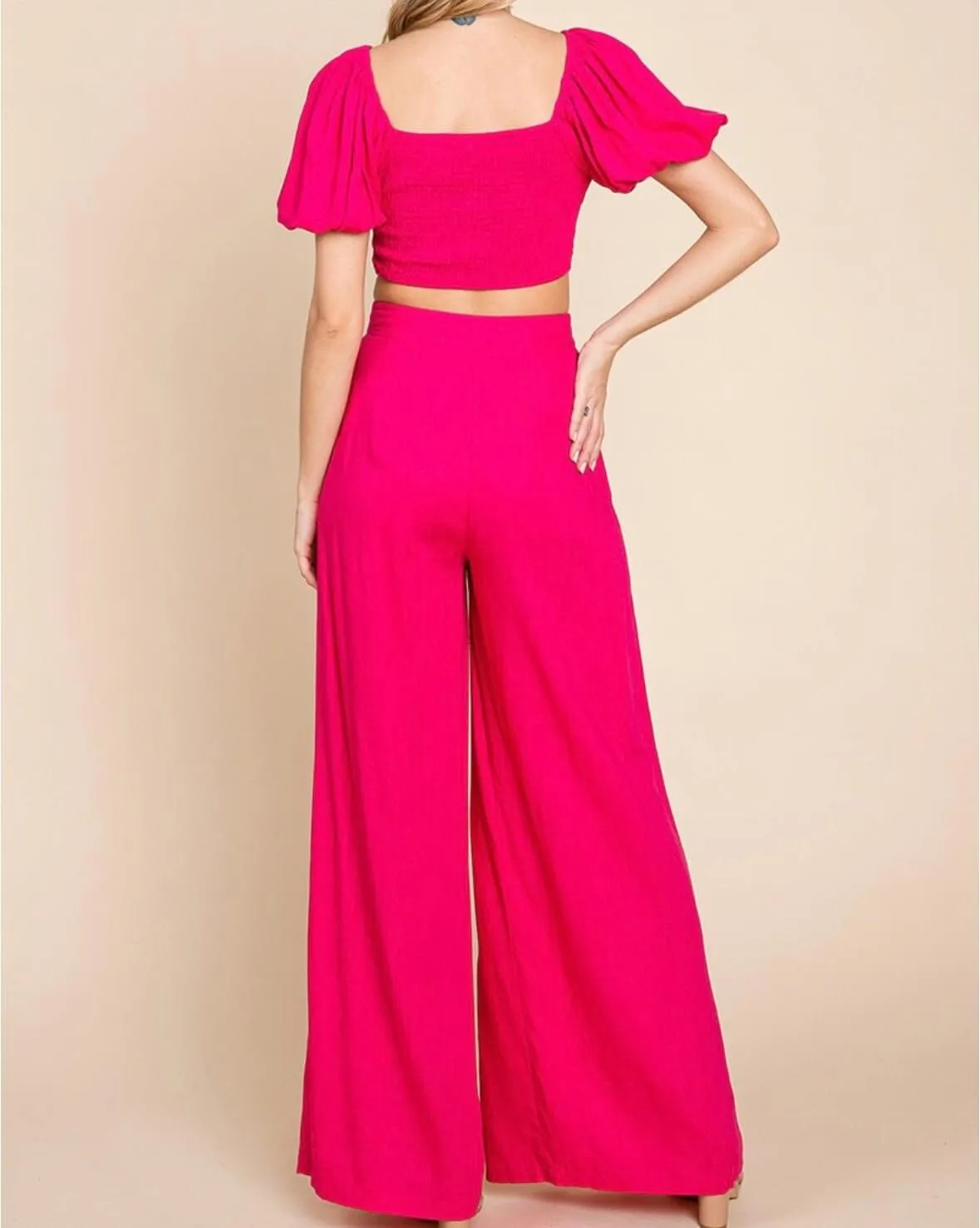 The Katlyn Set: Pink Two Piece Pant Set