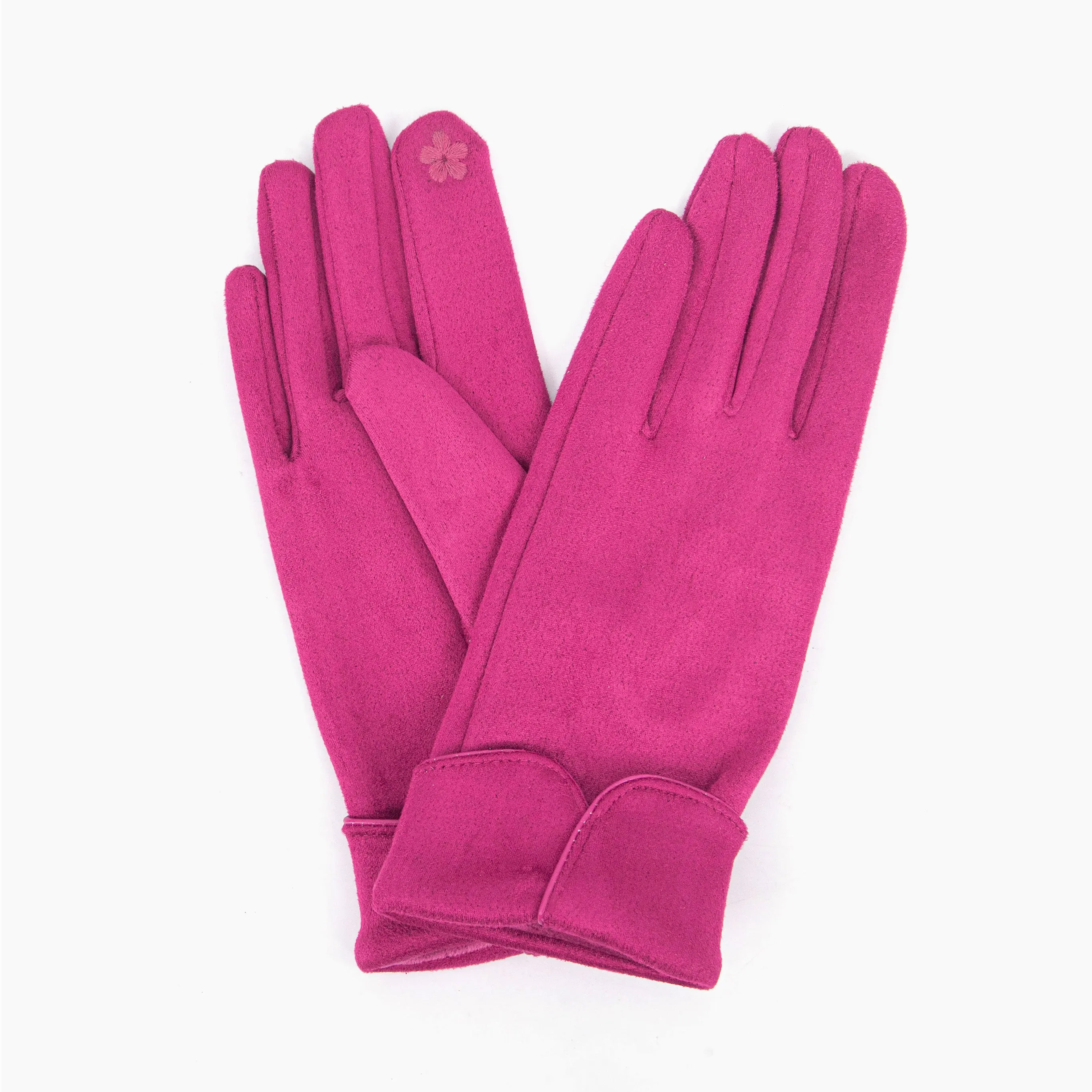 Tori Scalloped Cuff Gloves - Fuchsia