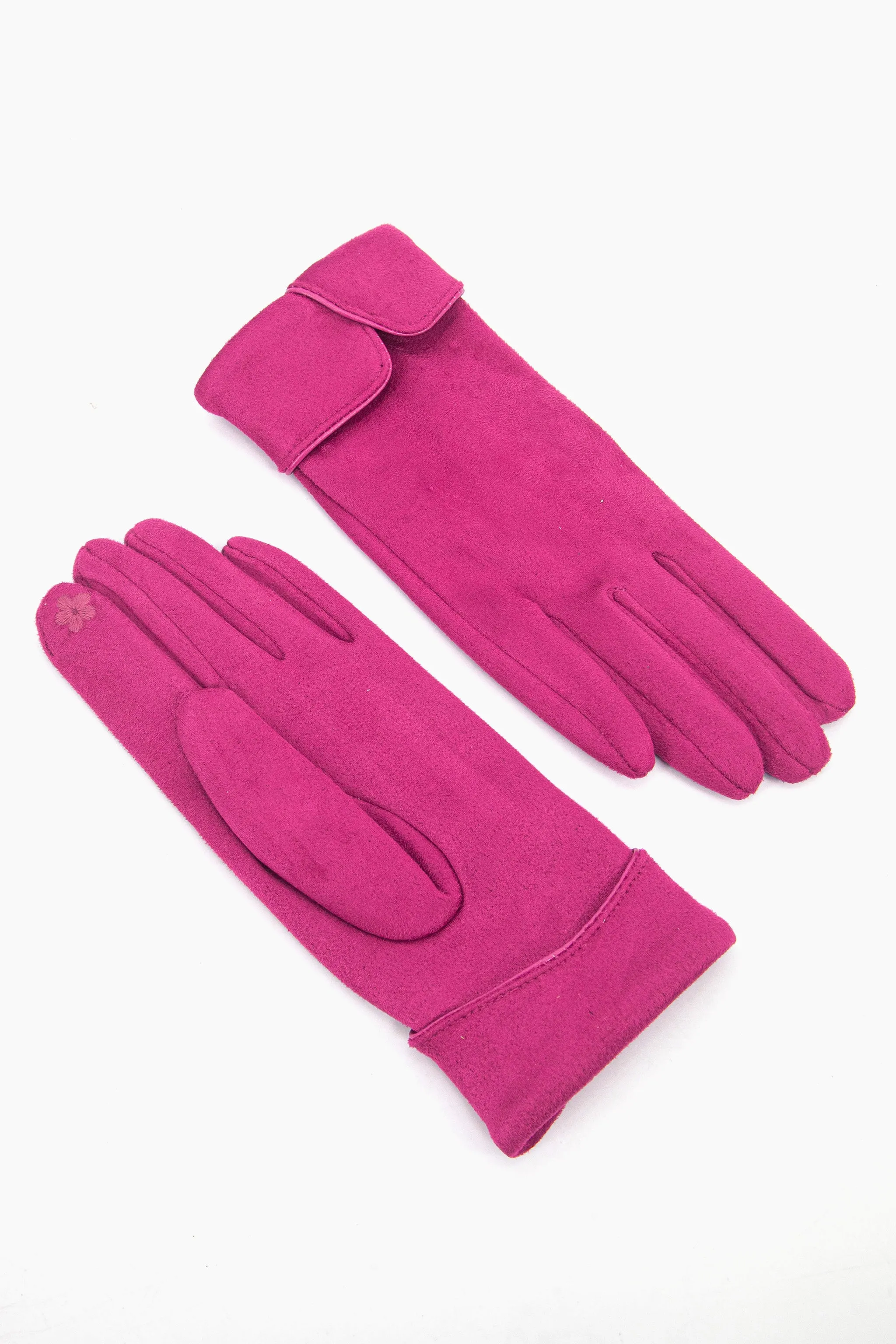 Tori Scalloped Cuff Gloves - Fuchsia