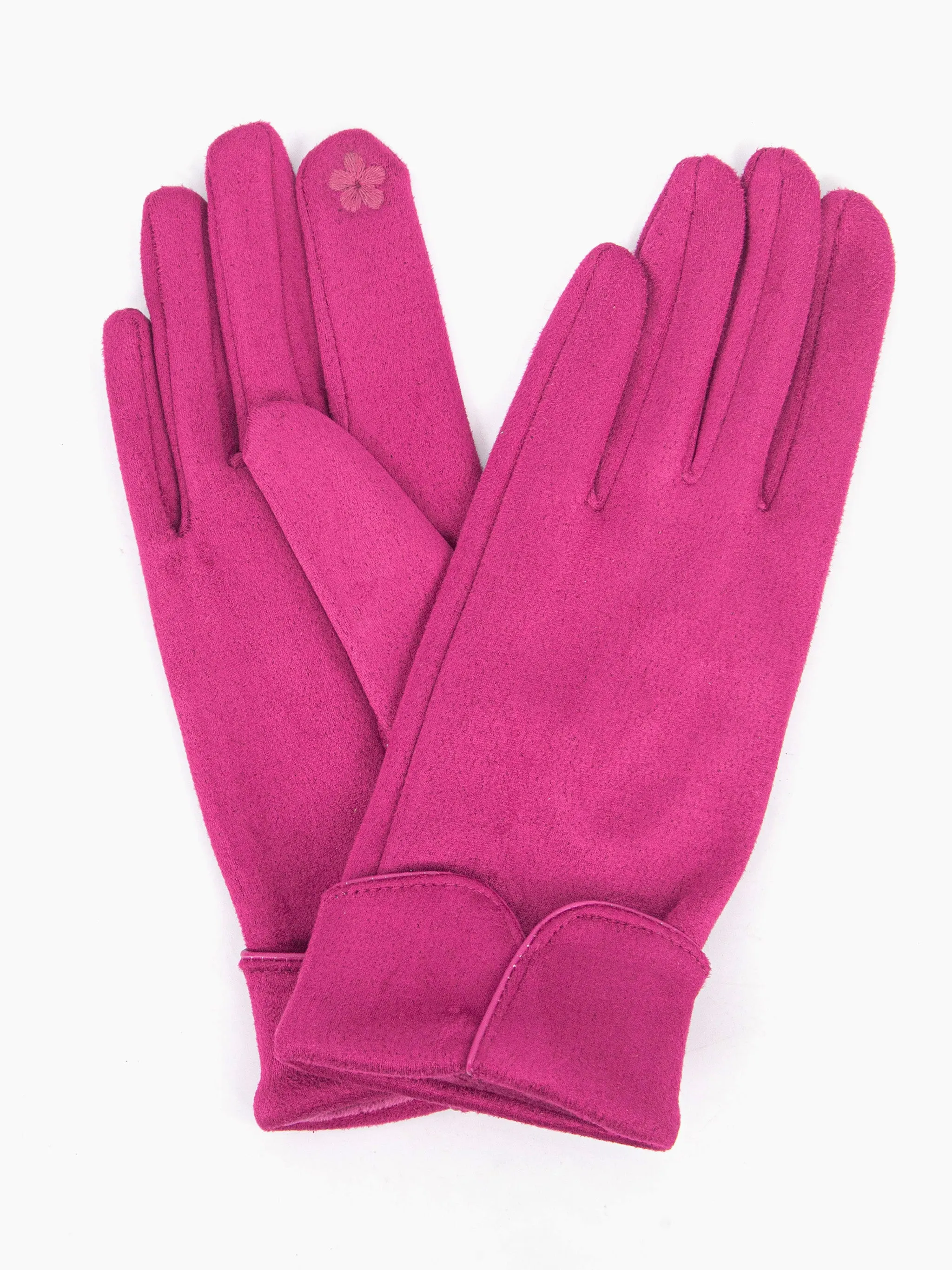 Tori Scalloped Cuff Gloves - Fuchsia