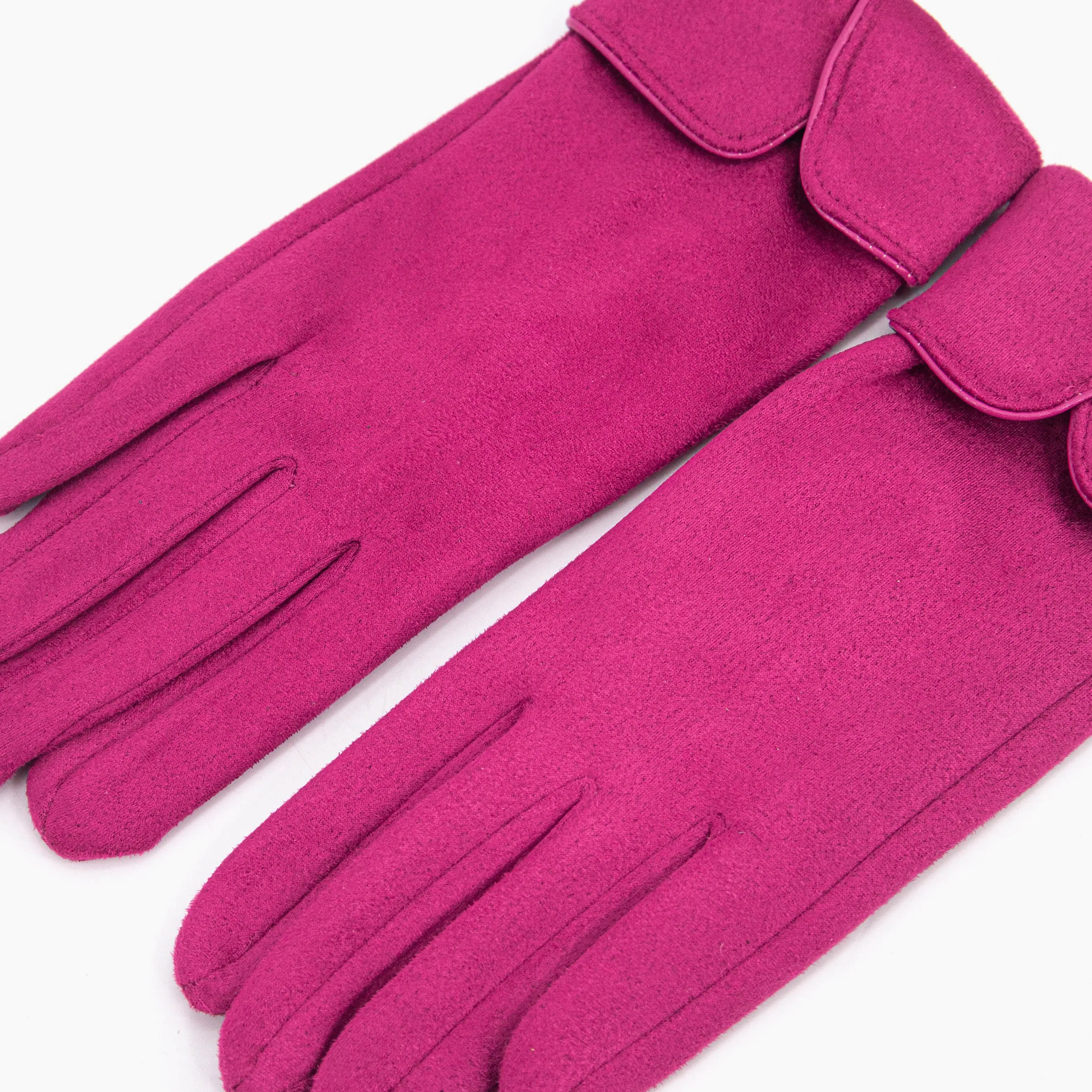 Tori Scalloped Cuff Gloves - Fuchsia