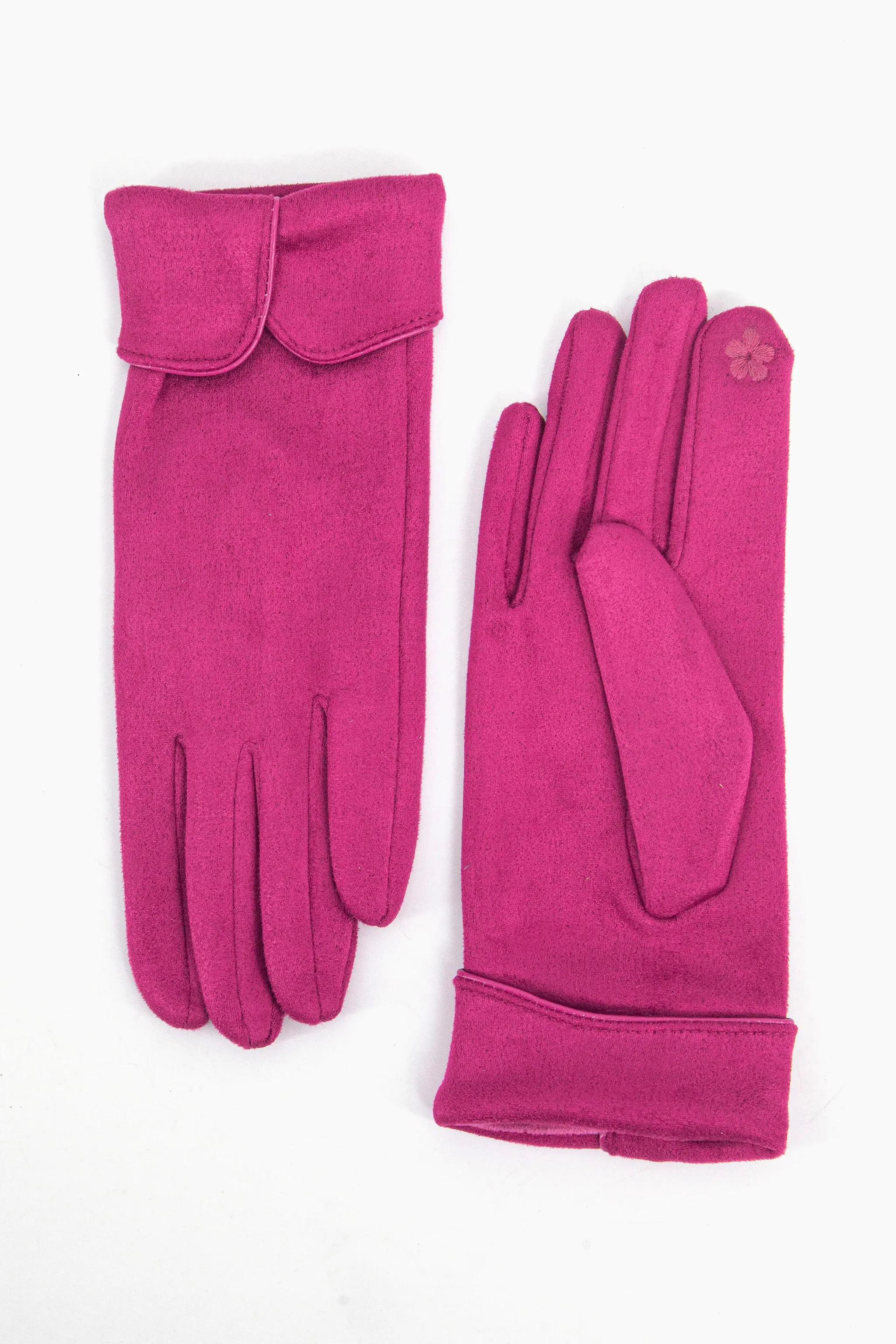 Tori Scalloped Cuff Gloves - Fuchsia