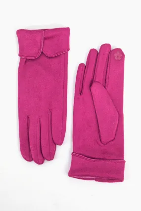 Tori Scalloped Cuff Gloves - Fuchsia